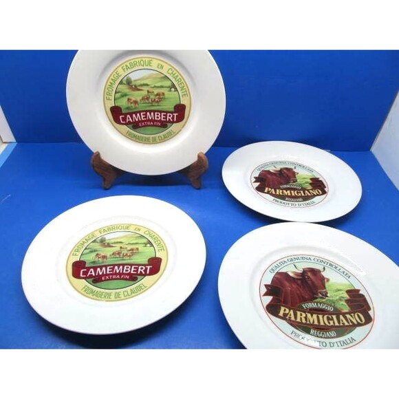 Muti French 9" Luncheon Cheese  Snack Plates Bundle of 4 - Picture 6 of 12